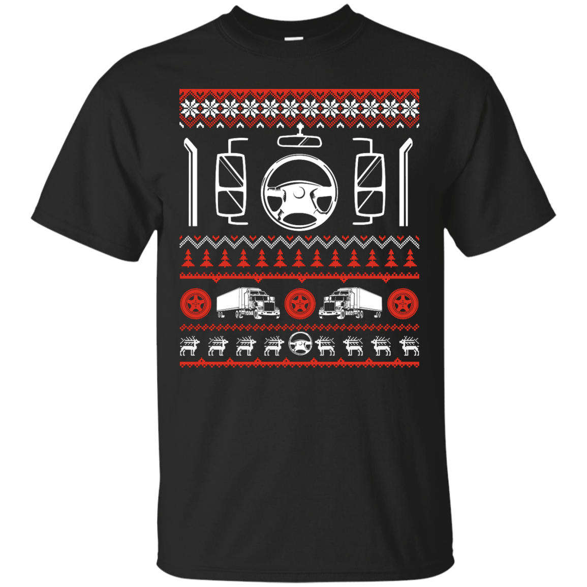 Trucker Christmas Sweater-T-Shirt & Hoodie-Classic T-Shirt-Black
