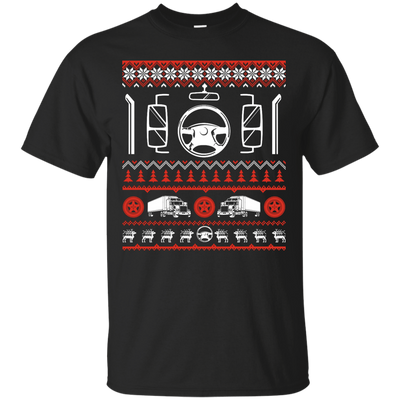 Trucker Christmas Sweater-T-Shirt & Hoodie-Classic T-Shirt-Black