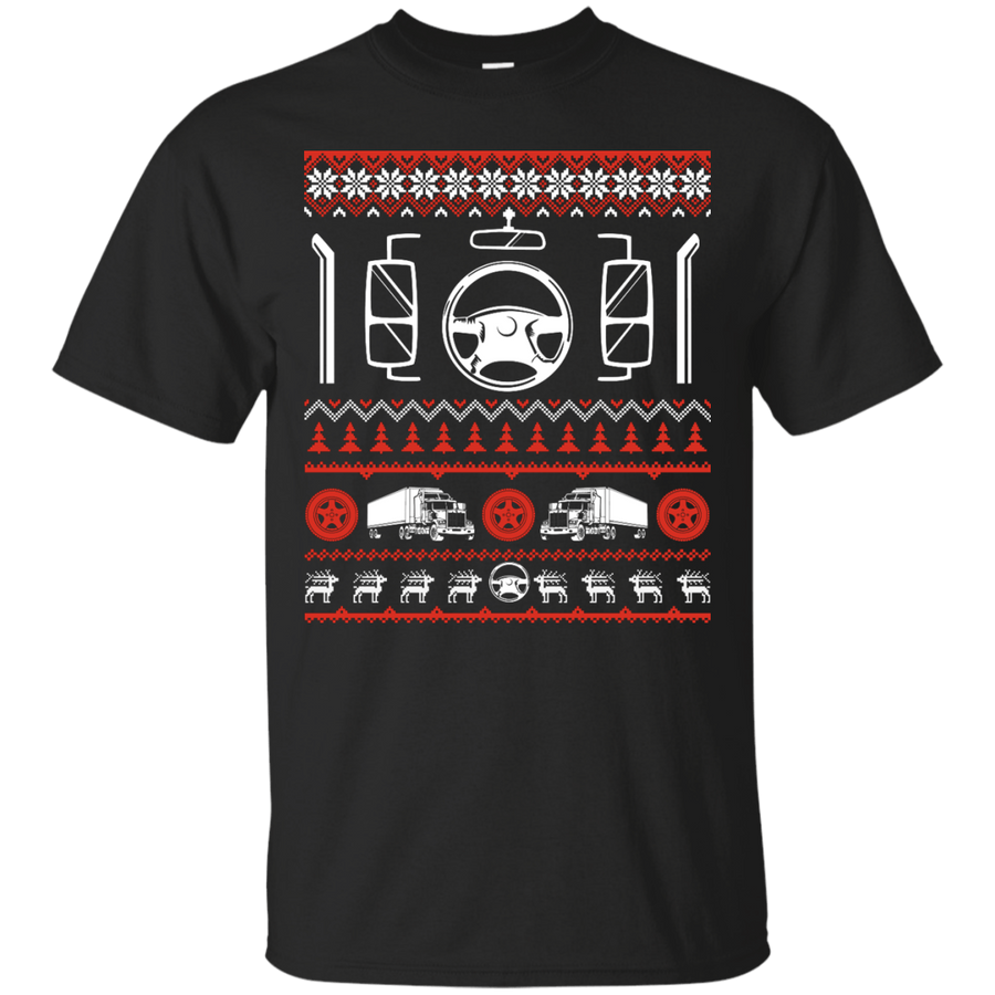 Trucker Christmas Sweater-T-Shirt & Hoodie-Classic T-Shirt-Black