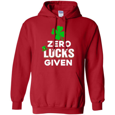 Zero Lucks Given St Patricks Day-T-Shirt & Hoodie-Pullover Hoodie-Red