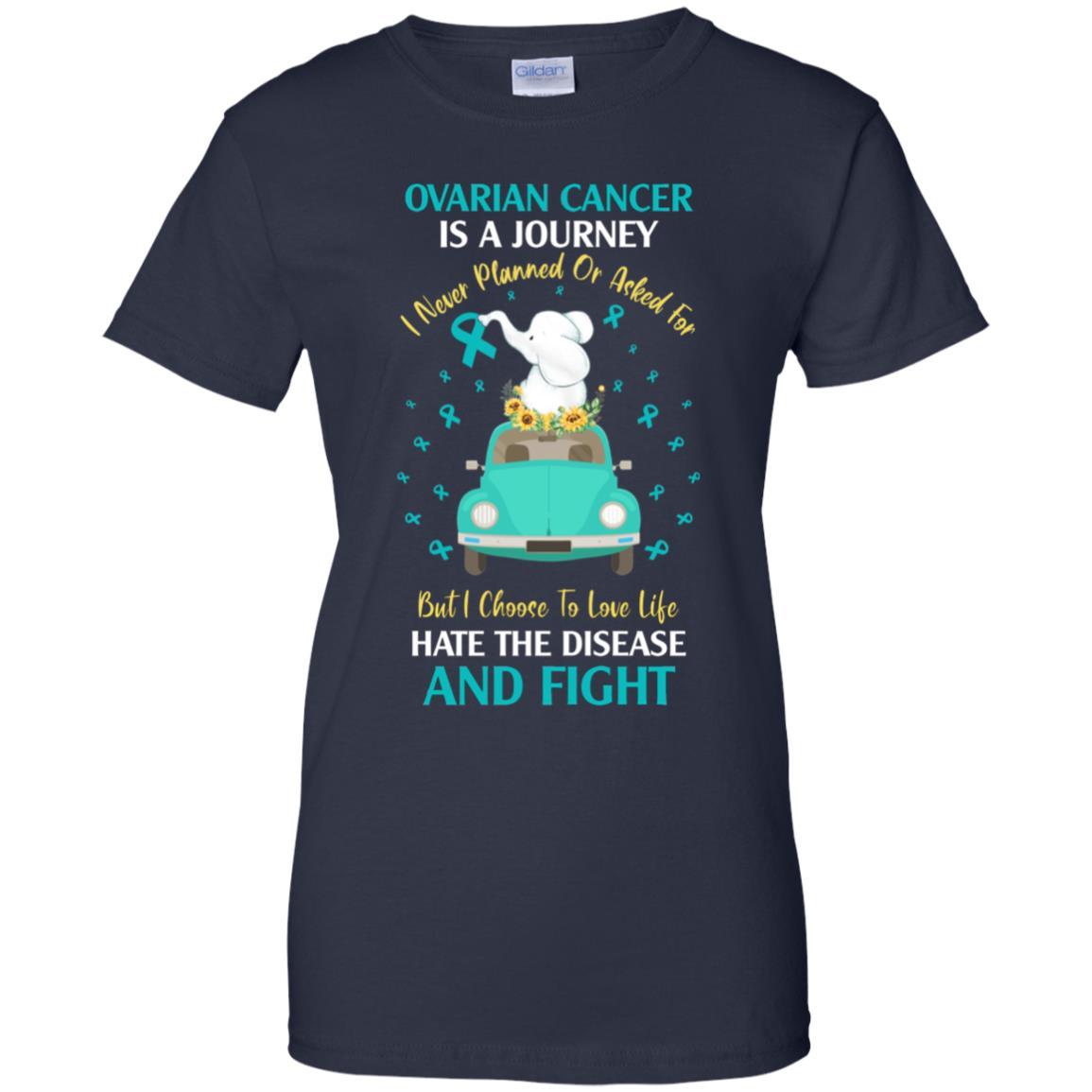 Ovarian Cancer Awareness Is A Journey-T-Shirt & Hoodie-Women's T-Shirt-Navy