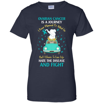 Ovarian Cancer Awareness Is A Journey-T-Shirt & Hoodie-Women's T-Shirt-Navy