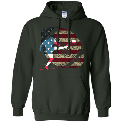 Kicker Football America Flag-T-Shirt & Hoodie-Pullover Hoodie-Forest Green