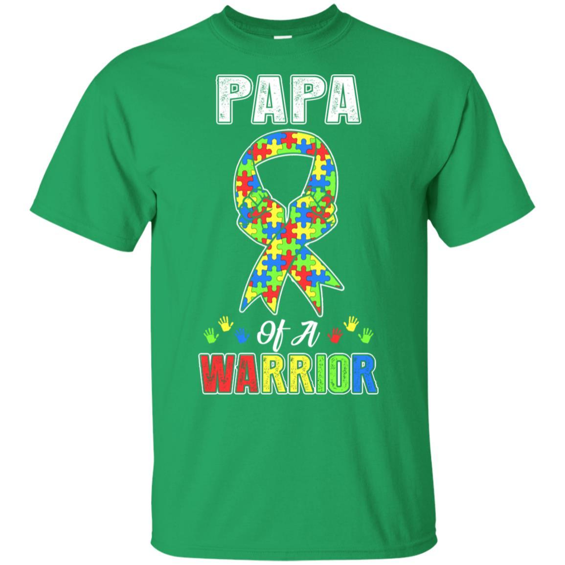 Papa Of A Warrior Support Autism Awareness Gift-T-Shirt & Hoodie-Classic T-Shirt-Irish Green