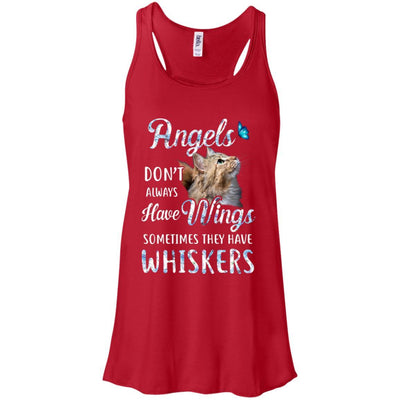 Angels Don't Always Have Wings Sometimes They Have Whiskers-T-Shirt & Tank Top-Women's Flowy Racerback Tank-Red