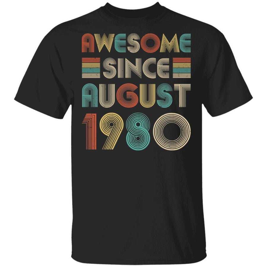 Awesome Since August 1980 Vintage 41th Birthday Gifts-T-Shirt & Hoodie-Classic T-Shirt-Black