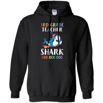 3rd Grade Teacher Shark Doo Doo Doo Halloween-T-Shirt & Hoodie-Pullover Hoodie-Black