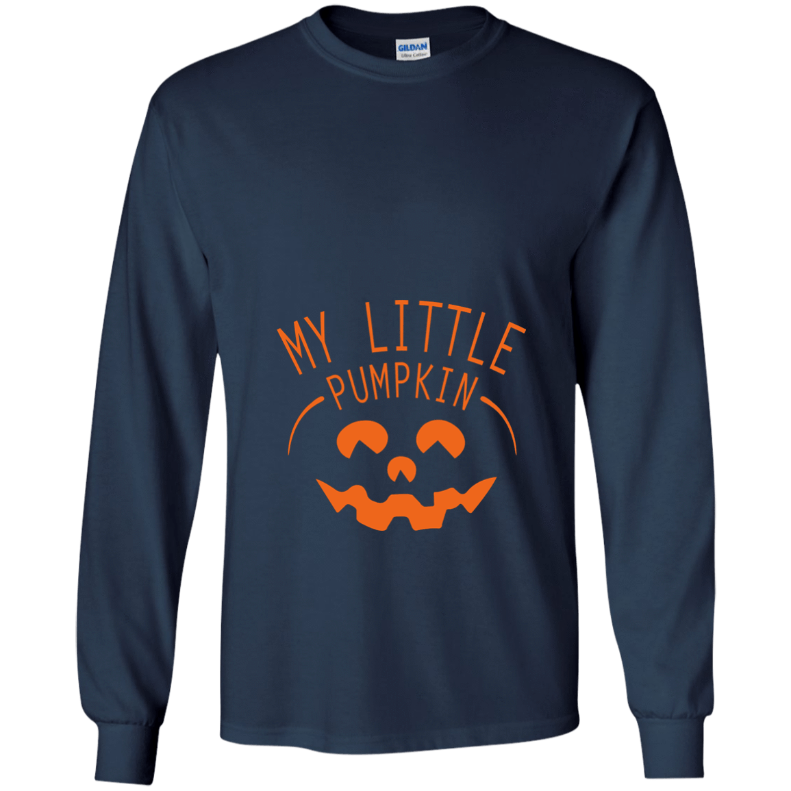 My Little Pumpkin Halloween Maternity Pregnancy Announcement-T-Shirt & Hoodie-Long Sleeve T-Shirt-Navy