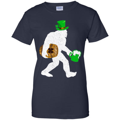 Shamrock Irish Drunk Bigfoot St Patrick's Day-T-Shirt & Hoodie-Women's T-Shirt-Navy