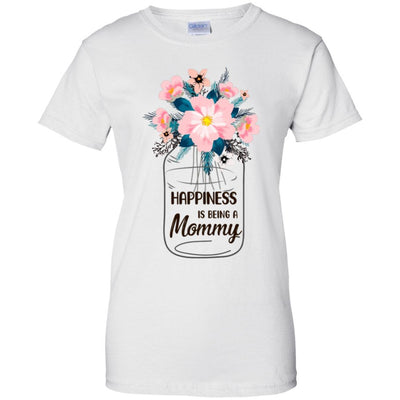 Happiness Is Being Mommy Life Flower Mommy Gifts-T-Shirt & Hoodie-Women's T-Shirt-White