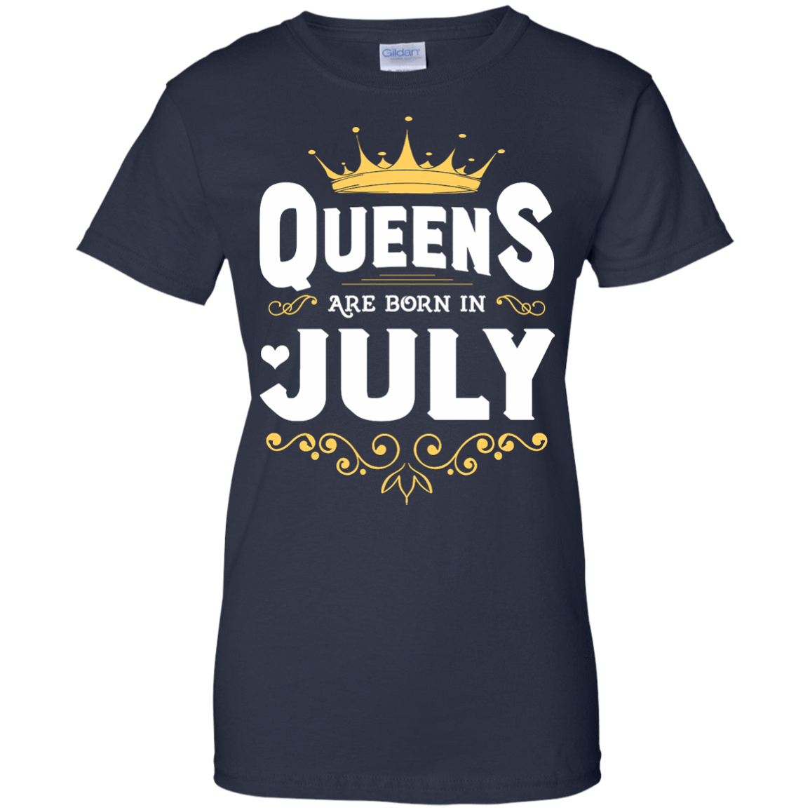 Queens Are Born In July-T-Shirt & Hoodie-Women's T-Shirt-Navy