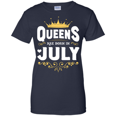 Queens Are Born In July-T-Shirt & Hoodie-Women's T-Shirt-Navy