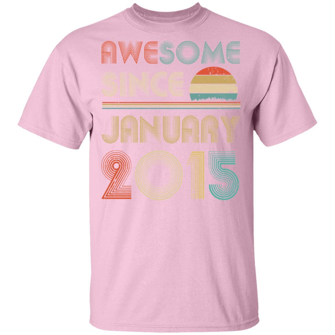 Awesome Since January 2015 Vintage 6th Birthday Gifts Youth-Youth Shirt-Youth T-Shirt-Light Pink