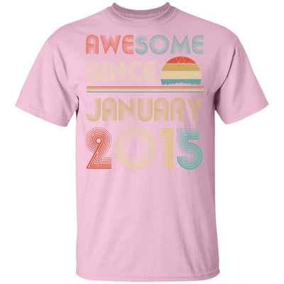 Awesome Since January 2015 Vintage 6th Birthday Gifts Youth-Youth Shirt-Youth T-Shirt-Light Pink