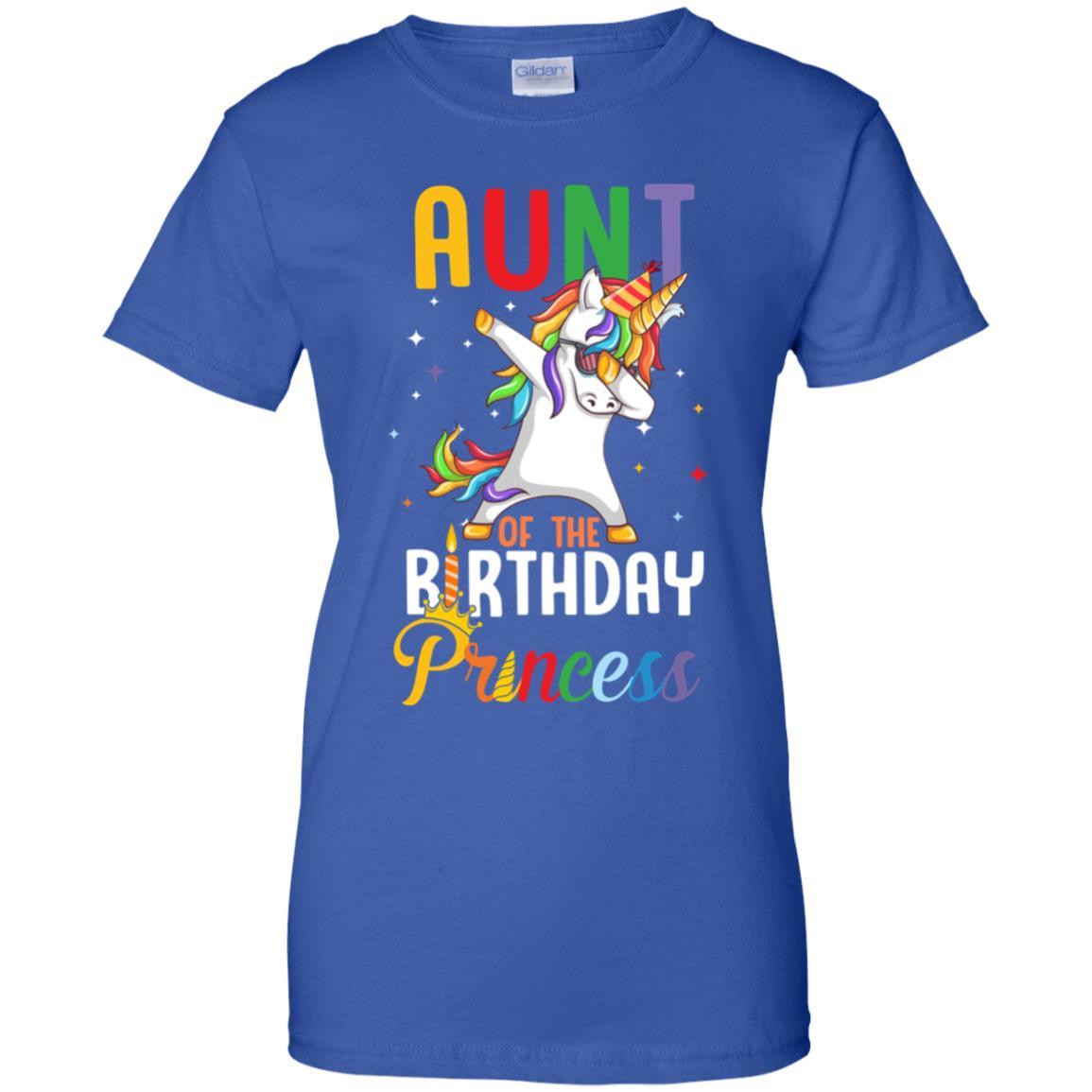 Aunt Of The Birthday Girl Dabbing Unicorn Party-T-Shirt & Hoodie-Women's T-Shirt-Royal