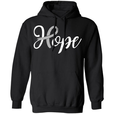 Brain Cancer Diabetes Awareness Gray Ribbon Hope-T-Shirt & Hoodie-Pullover Hoodie-Black