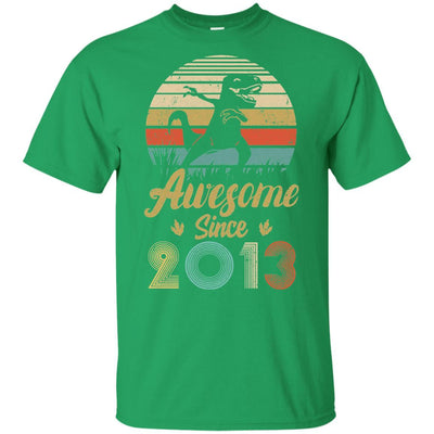 Awesome Since 2013 8th Years Old Dinosaur Birthday Gift Youth-Youth Shirt-Youth T-Shirt-Irish Green