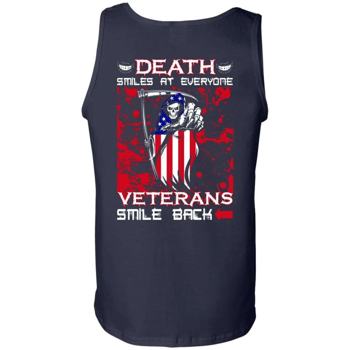 Death Smiles At Everyone Veterans Smile Back-T-Shirt & Hoodie-Unisex Tank-Navy