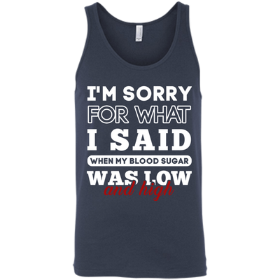I'm Sorry For What I Said When My Blood-T-Shirt & Hoodie-Unisex Tank-Navy