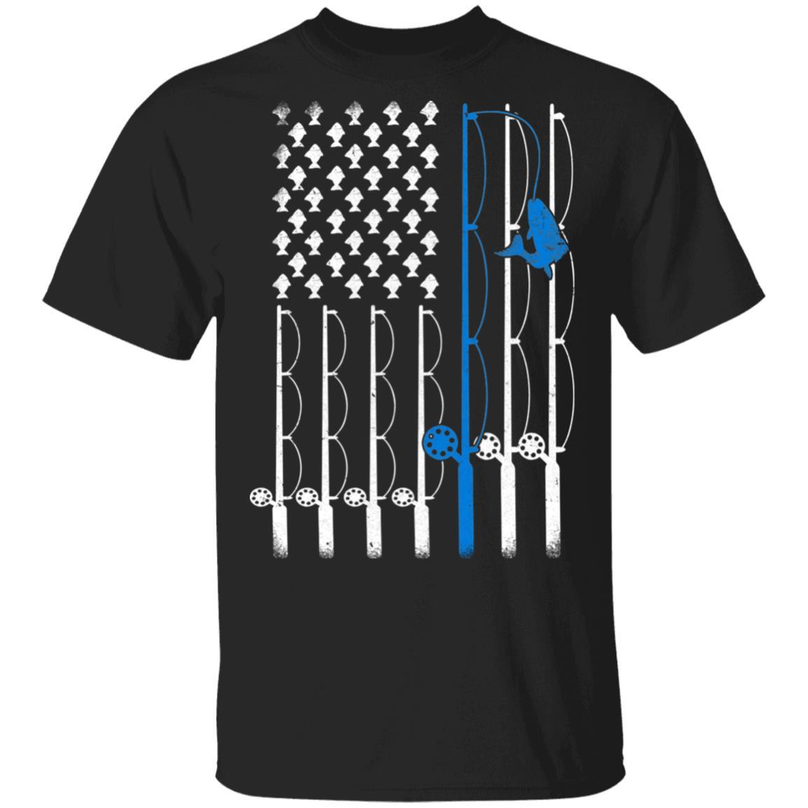 Vintage Fishing Clothes American Flag Fishing