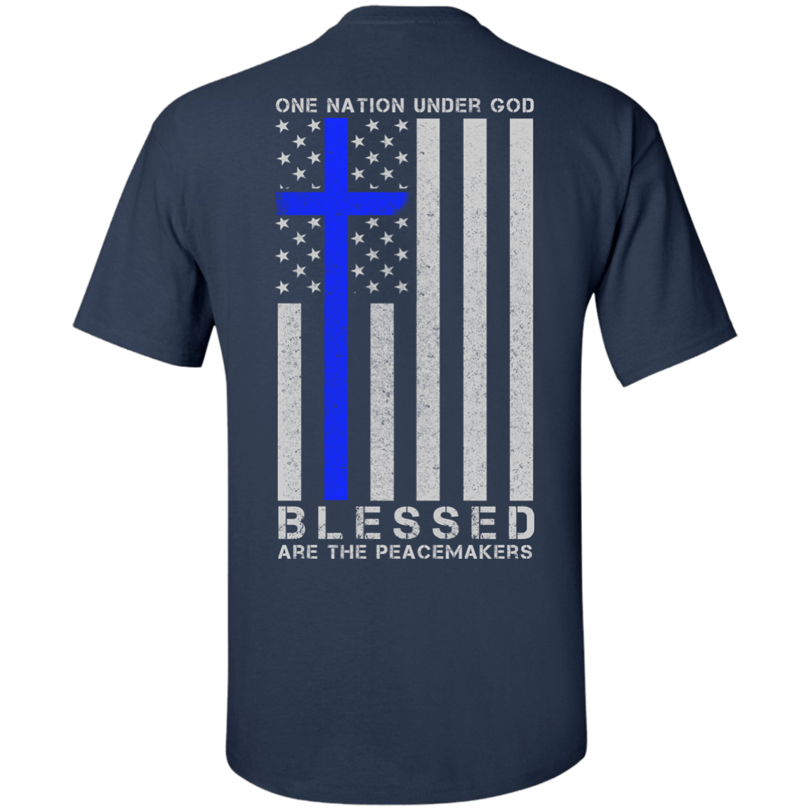 One Nation Under God Thin Blue Line-T-Shirt & Hoodie-Classic T-Shirt-Navy