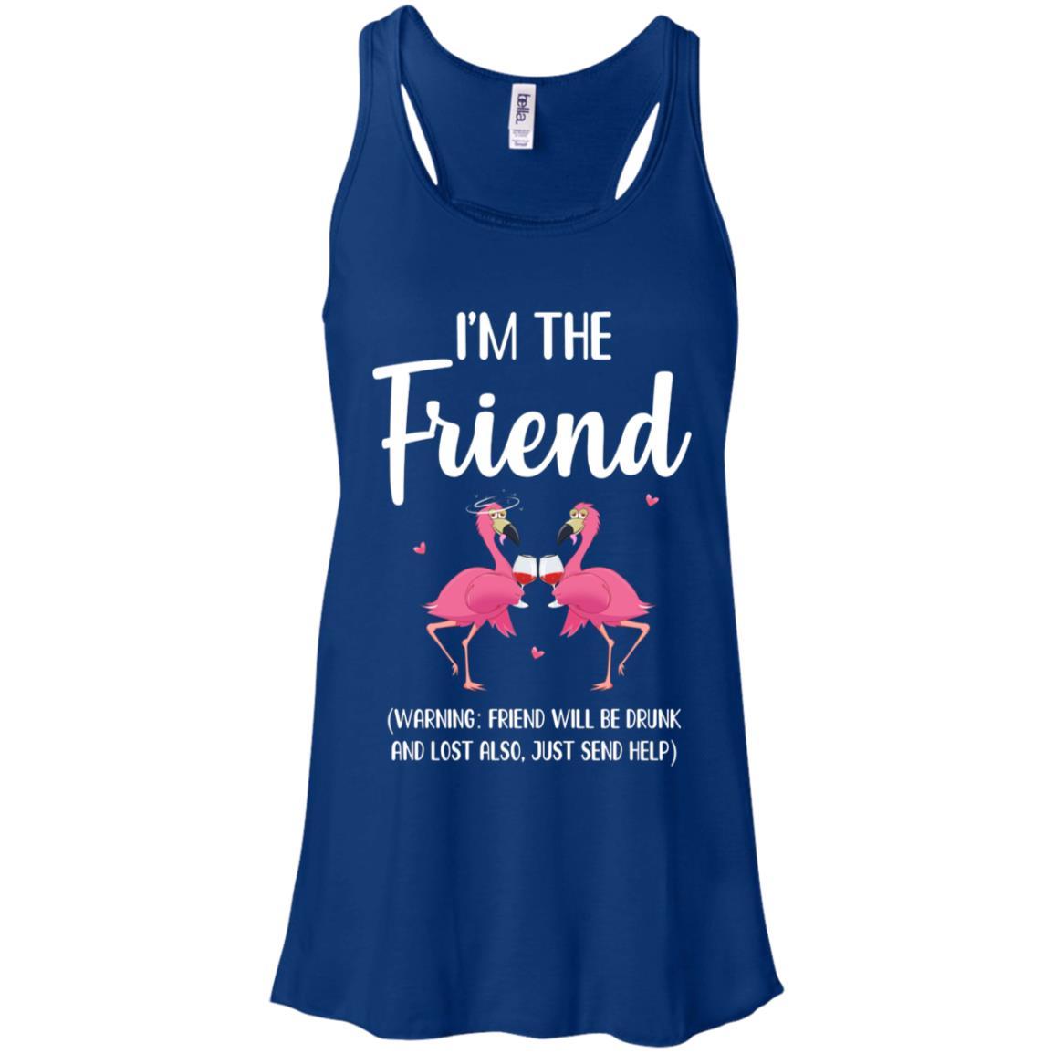 If I Lost Or Drunk Please Return To Friend Flamingo-T-Shirt & Tank Top-Women's Flowy Racerback Tank-True Royal