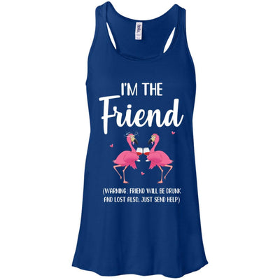 If I Lost Or Drunk Please Return To Friend Flamingo-T-Shirt & Tank Top-Women's Flowy Racerback Tank-True Royal