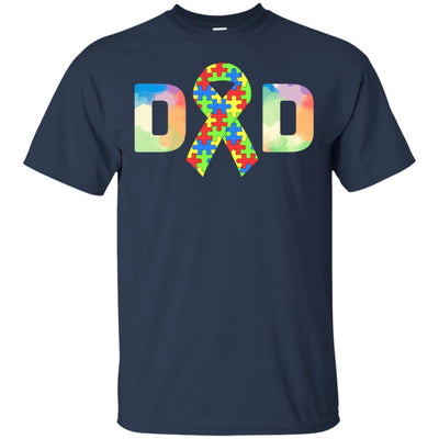 Autism Dad Support Awareness Autistic Parents Gifts-T-Shirt & Hoodie-Classic T-Shirt-Navy