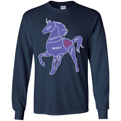 Proper way to pet a Horse lover-T-Shirt & Hoodie-Long Sleeve T-Shirt-Navy