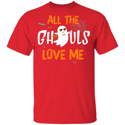 All The Ghouls Love Me Funny Halloween Kids Boy Girl Youth-Youth Shirt-Youth T-Shirt-Red