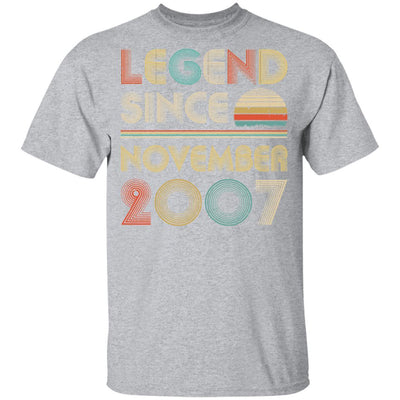 Legend Since November 2007 Vintage 14th Birthday Gifts Youth-Youth Shirt-Youth T-Shirt-Sport Grey