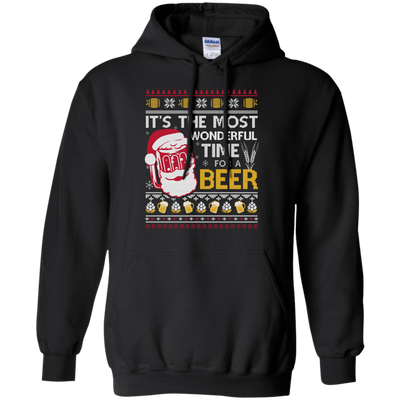 It's The Most Wonderful Time For A Beer Sweater-T-Shirt & Hoodie-Pullover Hoodie-Black