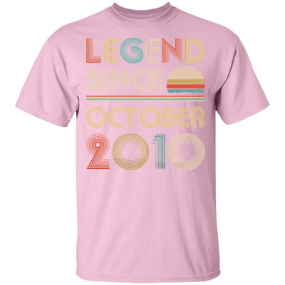 Legend Since October 2010 Vintage 11th Birthday Gifts Youth-Youth Shirt-Youth T-Shirt-Light Pink