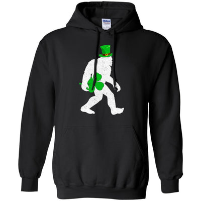 Shamrock Irish Bigfoot St Patrick's Day-T-Shirt & Hoodie-Pullover Hoodie-Black