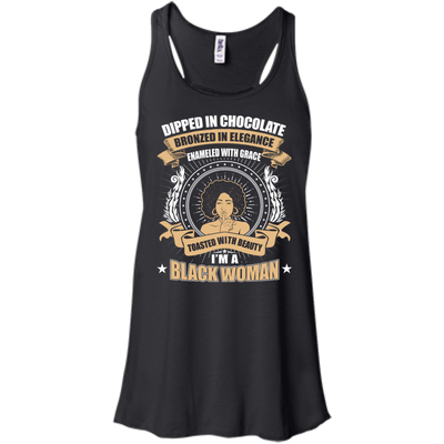 Toasted With Beauty I'm A Black Woman-T-Shirt & Hoodie-Women's Flowy Racerback Tank-Black