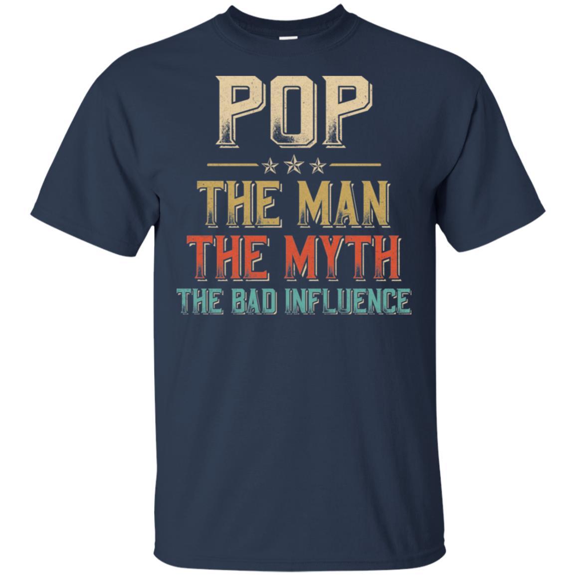 Vintage Pop The Man The Myth The Bad Influence-T-Shirt & Hoodie-Classic T-Shirt-Navy