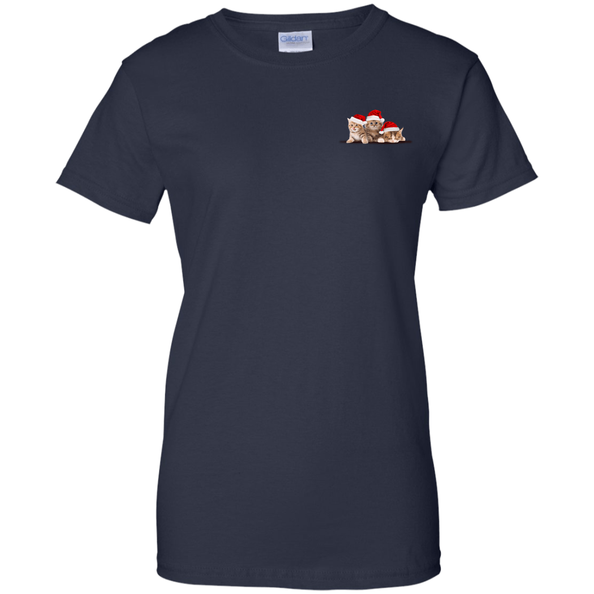 Kitten In A Pocket Cute Cat Christmas-T-Shirt & Hoodie-Women's T-Shirt-Navy