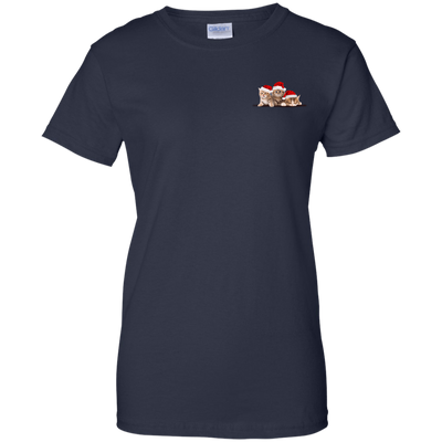 Kitten In A Pocket Cute Cat Christmas-T-Shirt & Hoodie-Women's T-Shirt-Navy