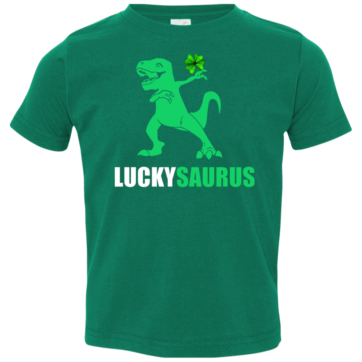 Irish Dinosaur Leprechaun St Patricks Day Luckysaurus Youth-Youth Shirt-Toddler T-Shirt-Kelly