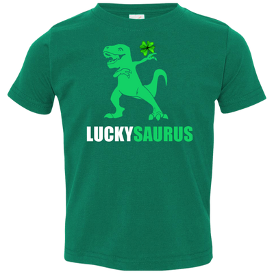 Irish Dinosaur Leprechaun St Patricks Day Luckysaurus Youth-Youth Shirt-Toddler T-Shirt-Kelly