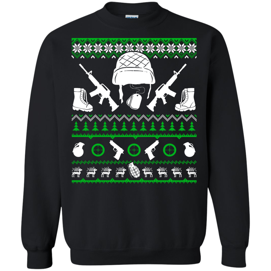 Soldier Christmas Sweater-T-Shirt & Hoodie-Crewneck Sweatshirt-Black