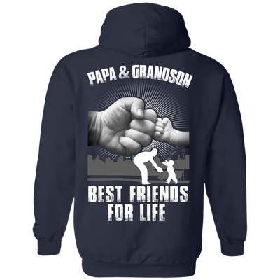 Papa And Grandson Best Friends For Life-T-Shirt & Hoodie-Pullover Hoodie-Navy