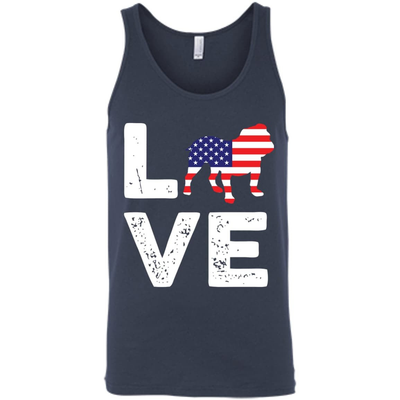 American Flag Dog Pitbull Love-T-Shirt & Hoodie-Unisex Tank-Navy