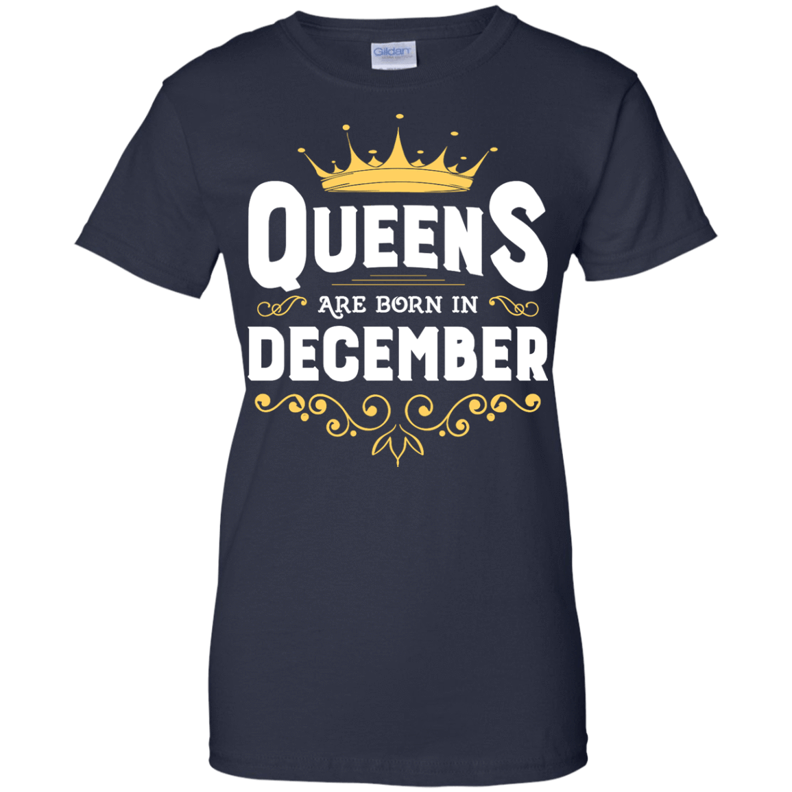 Queens Are Born In December-T-Shirt & Hoodie-Women's T-Shirt-Navy