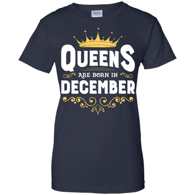 Queens Are Born In December-T-Shirt & Hoodie-Women's T-Shirt-Navy