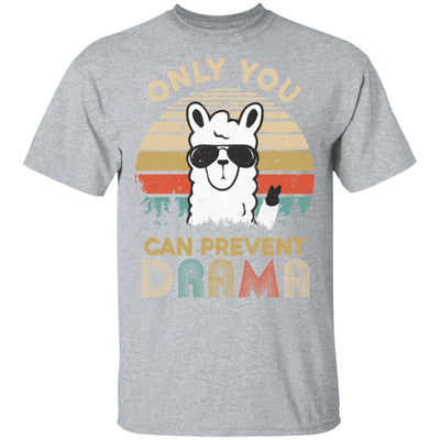 Only You Can Prevent Drama Llama Camping Vintage Funny Gift-T-Shirt & Hoodie-Classic T-Shirt-Sport Grey