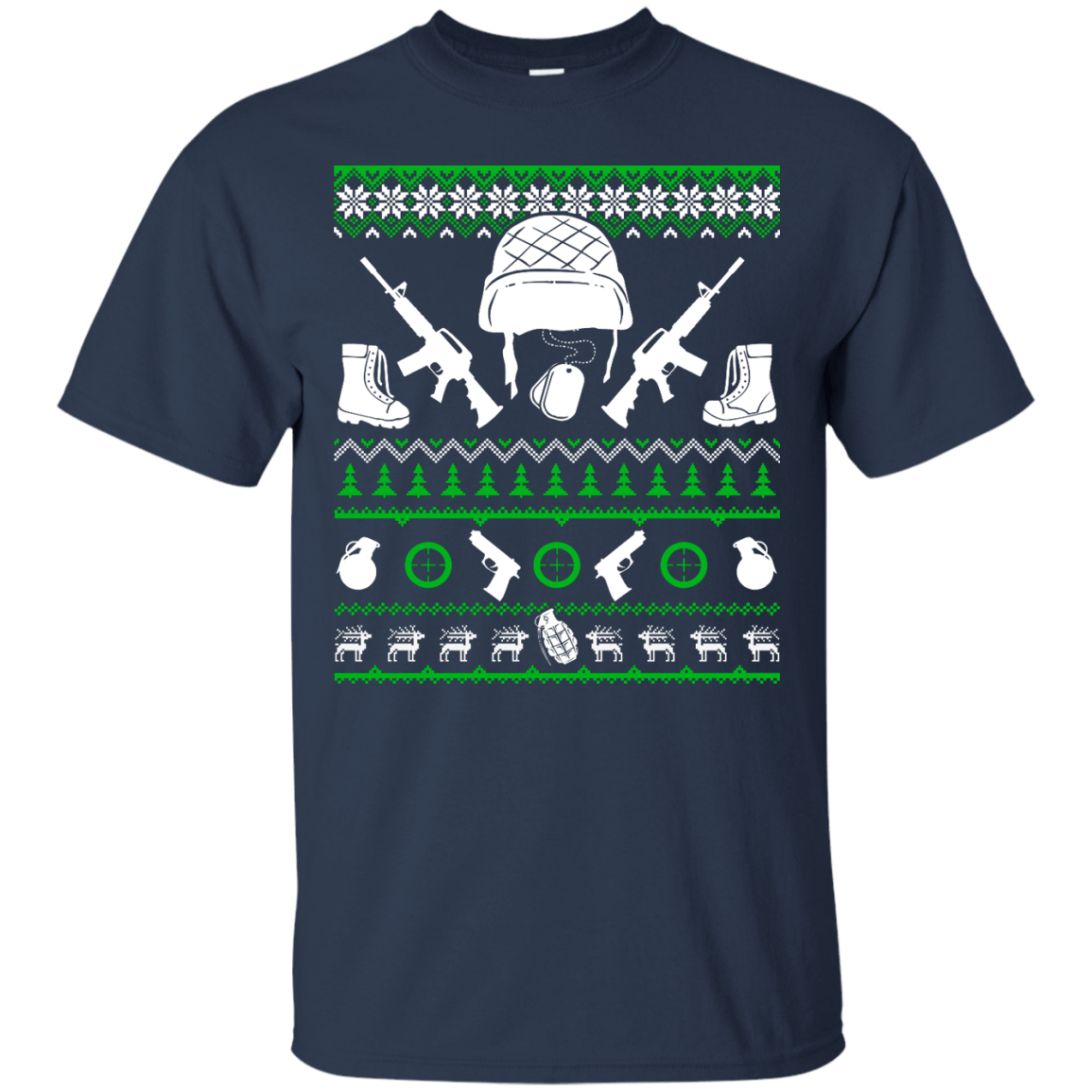 Soldier Christmas Sweater-T-Shirt & Hoodie-Classic T-Shirt-Navy
