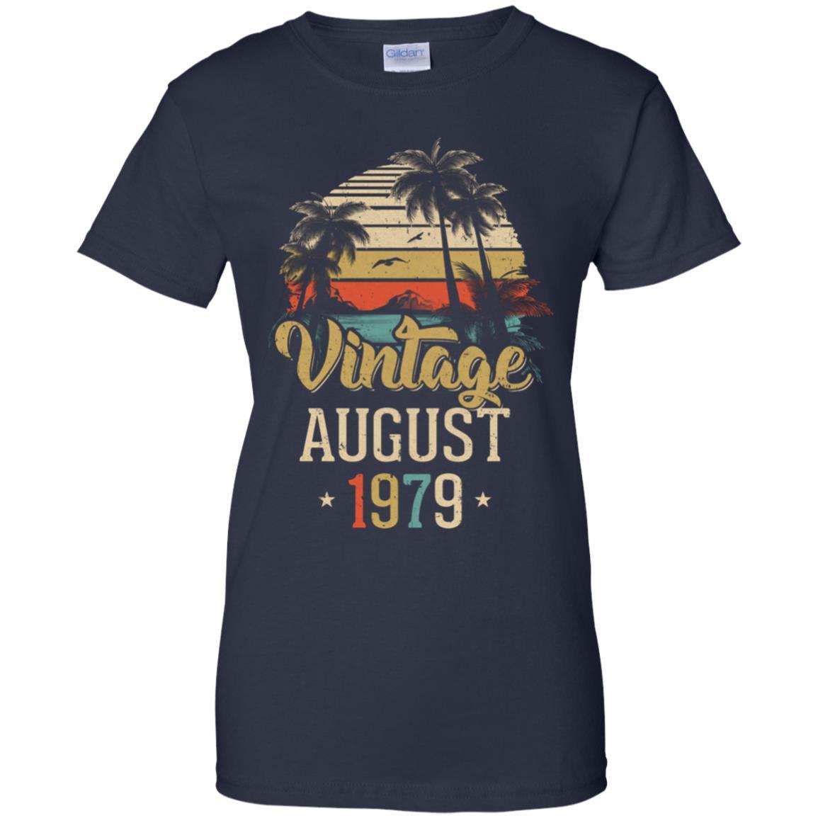 Retro Classic Vintage August 1979 42th Birthday Gift-T-Shirt & Hoodie-Women's T-Shirt-Navy
