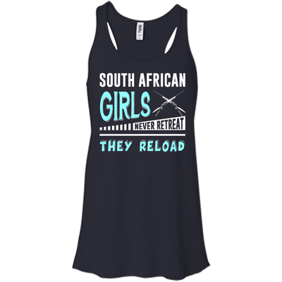South African Girls Never Retreat They Reload-T-Shirt & Hoodie-Women's Flowy Racerback Tank-Midnight