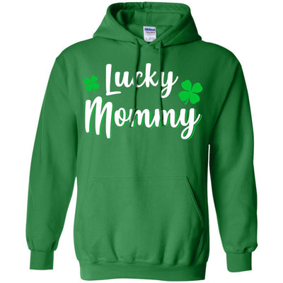 Luckiest Lucky Mommy St Patricks Day-T-Shirt & Hoodie-Pullover Hoodie-Irish Green